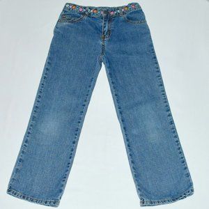 Carter's Denim Jeans with Embroidered Flowers - Size 6